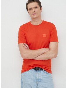 Boss Orange Βαμβακερό μπλουζάκι BOSS Boss Casual , χρώμα: κόκκινο