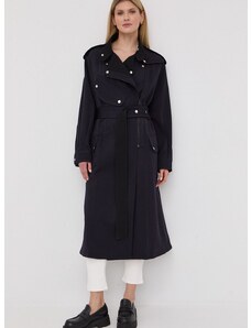 Μάλλινο παλτό Victoria Beckham χρώμα: ναυτικό μπλε,