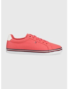 Πάνινα παπούτσια Tommy Hilfiger γυναικεία, χρώμα: πορτοκαλί
