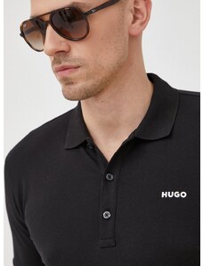 Πόλο HUGO χρώμα: μαύρο