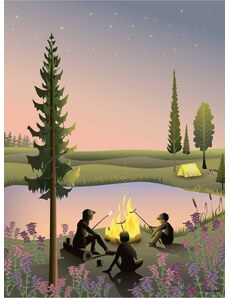Vissevasse Αφίσα Campfire 50x70 cm