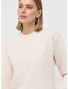 Βαμβακερή μπλούζα με μακριά μανίκια Victoria Beckham χρώμα: μπεζ