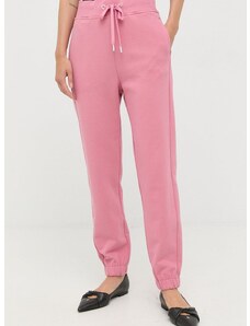 Βαμβακερό παντελόνι Weekend Max Mara χρώμα: ροζ