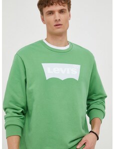 Βαμβακερή μπλούζα Levi's χρώμα: πράσινο,