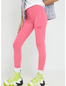 Κολάν Tommy Jeans χρώμα: ροζ