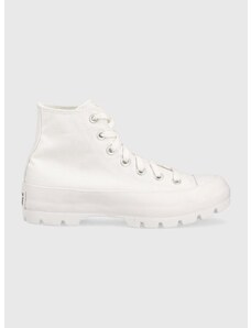 Πάνινα παπούτσια Converse Chuck Taylor All Star Lugged Hi χρώμα: άσπρο