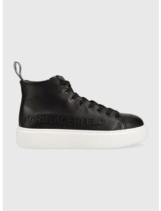Δερμάτινα αθλητικά παπούτσια Karl Lagerfeld Maxi Kup χρώμα: μαύρο KL62255A