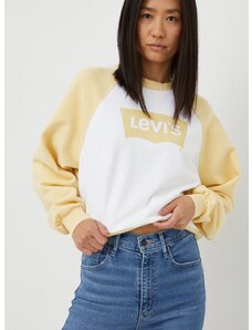 Βαμβακερή μπλούζα Levi's γυναικεία, χρώμα: κίτρινο,