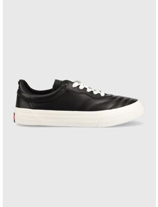 Δερμάτινα αθλητικά παπούτσια Tommy Jeans Leather Soccer Vulc χρώμα: μαύρο