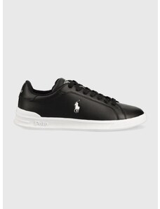Δερμάτινα αθλητικά παπούτσια Polo Ralph Lauren Hrt Ct Ii χρώμα: μαύρο