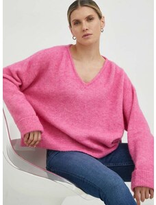 Πουλόβερ με προσθήκη μαλλιού American Vintage γυναικεία, χρώμα: ροζ