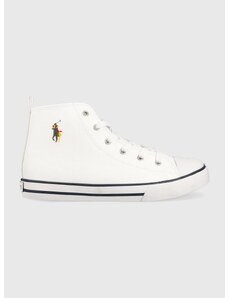 Παιδικά δερμάτινα πάνινα παπούτσια Polo Ralph Lauren χρώμα: άσπρο