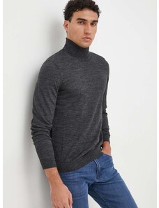 Μάλλινο πουλόβερ BOSS ανδρικά, χρώμα: μαύρο,