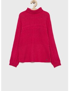 Παιδικό πουλόβερ από μείγμα μαλλιού Guess χρώμα: ροζ