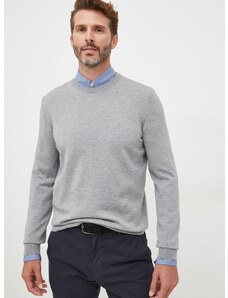 Μάλλινο πουλόβερ BOSS ανδρικά, χρώμα: γκρι,