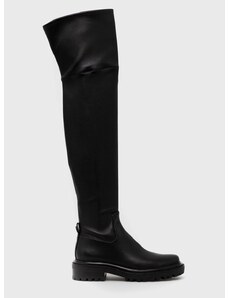 Δερμάτινες μπότες Tory Burch Utility Lug γυναικεία, χρώμα: μαύρο,