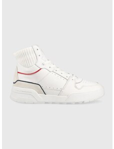 Δερμάτινα αθλητικά παπούτσια Tommy Hilfiger High Cut Basket , χρώμα: άσπρο