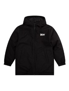 Παιδικό μπουφάν DKNY χρώμα: μαύρο
