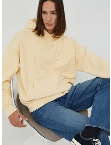 Βαμβακερή μπλούζα Levi's χρώμα: κίτρινο, με κουκούλα