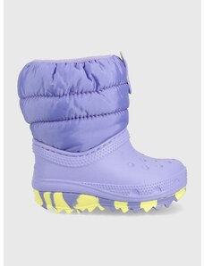 Παιδικές μπότες χιονιού Crocs χρώμα: μοβ