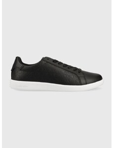 Δερμάτινα αθλητικά παπούτσια Calvin Klein Low Top Lace Up Mono , χρώμα: μαύρο