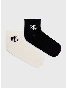 Lauren Ralph Lauren κάλτσες jedwabne (2-pack) χρώμα: μαύρο