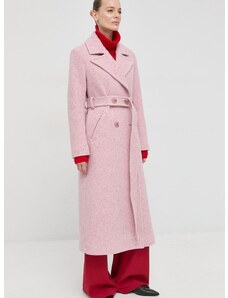 Μάλλινο παλτό Beatrice B χρώμα: ροζ