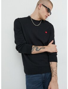 Βαμβακερό πουλόβερ HUGO ανδρικά, χρώμα: μαύρο,