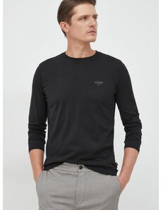 Βαμβακερή μπλούζα με μακριά μανίκια Joop! χρώμα: μαύρο
