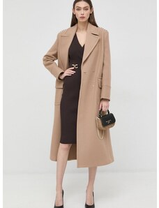 Μάλλινο παλτό Pinko γυναικεία, χρώμα: μπεζ