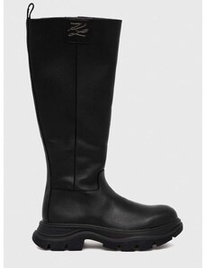 Δερμάτινες μπότες Karl Lagerfeld Luna Ii γυναικείες, χρώμα: μαύρο