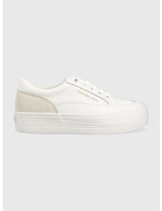 Αθλητικά Calvin Klein Jeans Yw0yw00864 Vulc Flatf Low Cut Mix Material χρώμα: άσπρο