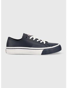 Πάνινα παπούτσια Tommy Jeans Leather Vulc Tjm Ess χρώμα: ναυτικό μπλε
