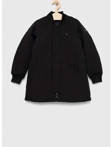 Παιδικό μπουφάν Tommy Hilfiger χρώμα: μαύρο