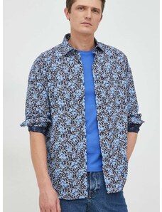 Βαμβακερό πουκάμισο Tommy Hilfiger ανδρικό, χρώμα: ναυτικό μπλε,