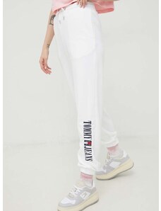 Παντελόνι φόρμας Tommy Jeans χρώμα: άσπρο