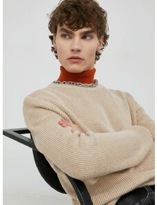 βαμβακερό πουλόβερ Marc O'Polo ανδρικά, χρώμα: μπεζ
