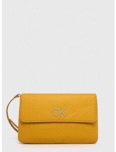 τσάντα Calvin Klein χρώμα: χρυσαφί