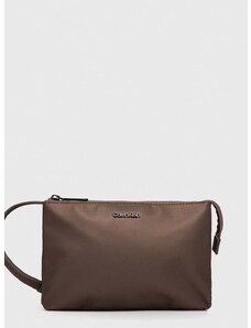 τσάντα Calvin Klein χρώμα: καφέ