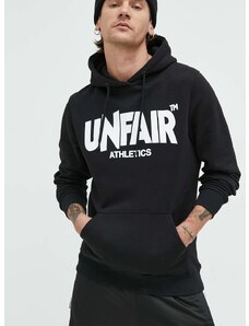 Βαμβακερή μπλούζα Unfair Athletics χρώμα: μαύρο, με κουκούλα