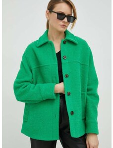 Μάλλινο μπουφάν Samsoe Samsoe χρώμα: πράσινο
