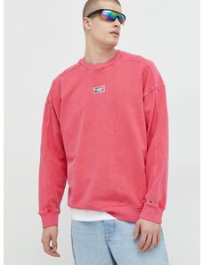 Βαμβακερή μπλούζα Tommy Jeans χρώμα: ροζ