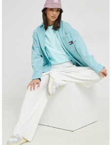 Παντελόνι Tommy Jeans χρώμα: άσπρο