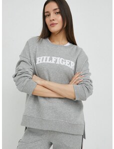 Βαμβακερή μπλούζα Tommy Hilfiger γυναικεία, χρώμα: γκρι