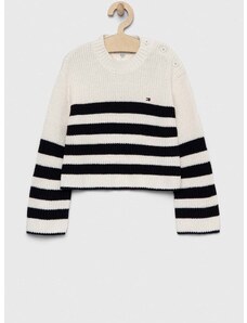 Παιδικό πουλόβερ Tommy Hilfiger χρώμα: άσπρο