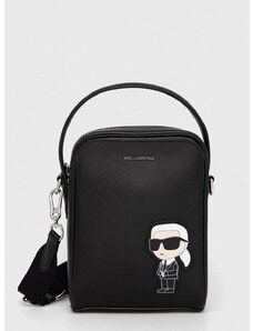 Δερμάτινο φακελάκι Karl Lagerfeld χρώμα: μαύρο
