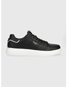 Δερμάτινα αθλητικά παπούτσια Pepe Jeans EATON χρώμα: μαύρο, PMS30896
