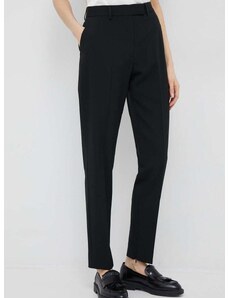 Παντελόνι από μείγμα μαλλιού Calvin Klein χρώμα: μαύρο