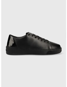Δερμάτινα αθλητικά παπούτσια Calvin Klein HM0HM00869 LOW TOP LACE UP FESTIVE χρώμα: μαύρο