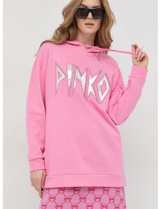 Μπλούζα Pinko χρώμα: ροζ, με κουκούλα